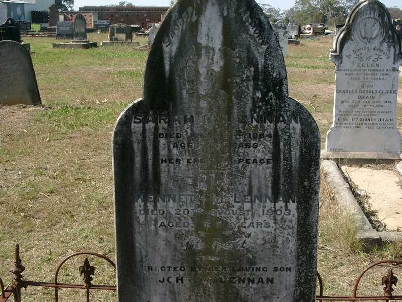 Photo of headstones/Kenneth McLennan (d1903) hdstn Cawder NSW